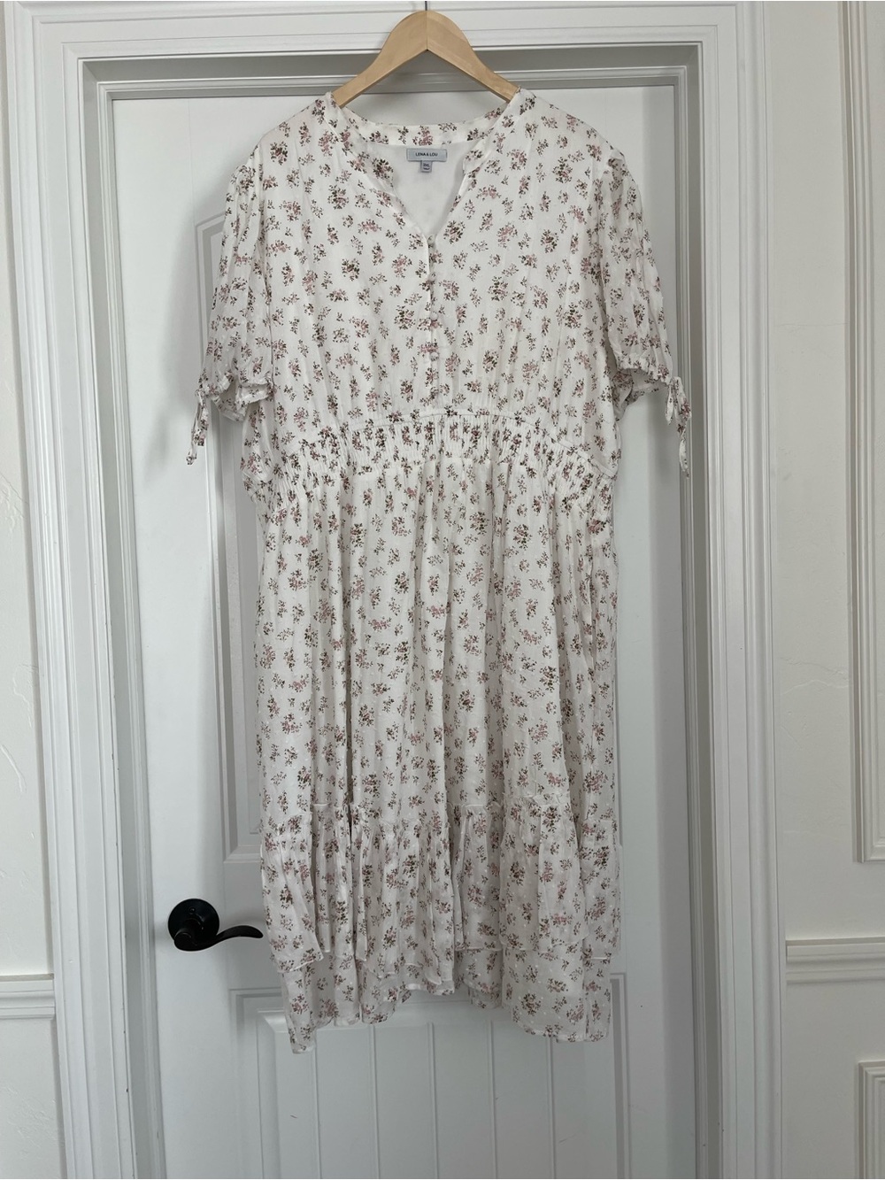 Light Cream Floral Midi Dress - Comfortable Everyday Style